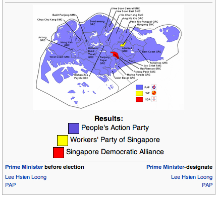 Singapore Election 2006 Map « Tweeting Elections